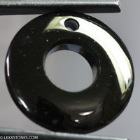 Wyoming Black Nephrite Jade  Hand Crafted Gemstone Double Sided Donut by LEXX STONES 