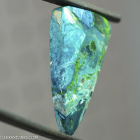 Old Stock Morenci Mine Druzy Gem Silica Chrysocolla Malachite Plume Cabochon Hand Crafted By Lexx Stones 38 Carats