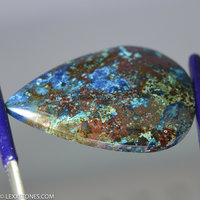 Parrot Wing Chrysocolla Malachite Gemstone Cabochon Hand Crafted By Lexx Stones 93 Carats