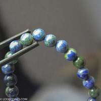Multi Color Azurite Chrysocolla Malachite Round Beaded Bracelet Hand Crafted By LEXX STONES