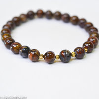 Hunan Red Pietersite Round Beaded Bracelet Hand Crafted By LEXX STONES