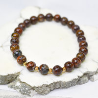 Hunan Red Pietersite Round Beaded Bracelet Hand Crafted By LEXX STONES