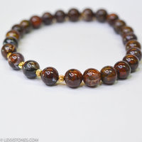 Hunan Red Pietersite Round Beaded Bracelet Hand Crafted By LEXX STONES