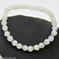 Moonstone Round Beaded Bracelet Hand Crafted By LEXX STONES