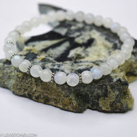 Moonstone Round Beaded Bracelet Hand Crafted By LEXX STONES