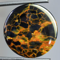 "Fractal Chaos" High Chatoyancy Namibian Pietersite Round Gemstone Cabochon Hand Crafted By LEXX STONES 34Carats