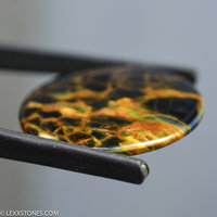 "Fractal Chaos" High Chatoyancy Namibian Pietersite Round Gemstone Cabochon Hand Crafted By LEXX STONES 34Carats
