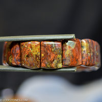 Hunan Red Pietersite Square Beaded Bracelet Hand Crafted By LEXX STONES