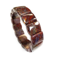Hunan Red Pietersite Square Beaded Bracelet Hand Crafted By LEXX STONES