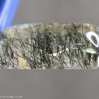Natural Brazilian Black Tourmalinated Rutile Quartz Gemstone Cabochon Hand Crafted By LEXX STONES 18.5 Carats
