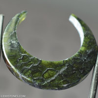 Old Stock Olivine Peridot Gemstone Crescent Moon Cabochon Hand Crafted By LEXX STONES 33 Carats