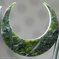 Old Stock Olivine Peridot Gemstone Crescent Moon Cabochon Hand Crafted By LEXX STONES 33 Carats