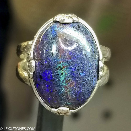 Andamooka Matrix Opal Sterling Silver Ring  Lexx Stones