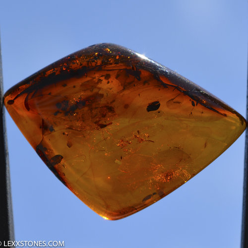 Beautiful Polished Natural Baltic Cognac Amber Cabochon by Lexx Stones