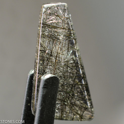 Natural Brazilian Black Tourmalinated Rutile Quartz Gemstone Cabochon Hand Crafted By LEXX STONES 19.5 Carats