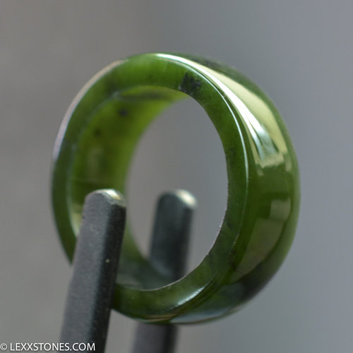 High Grade Cassiar Mountain BC  Nephrite Jade Gemstone Ring Size 10 Hand Carved by LEXX STONES