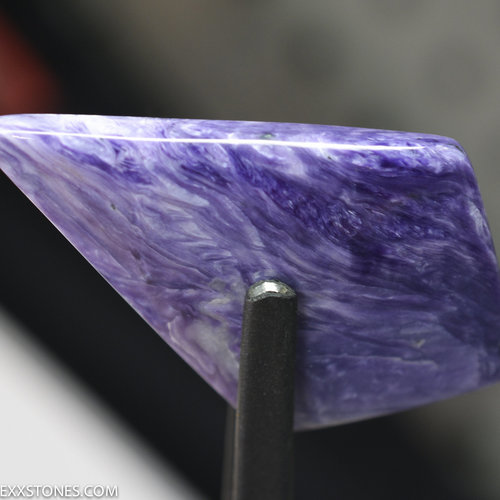 Rare High Grade Silky Chatoyant Siberian Charoite Gemstone Cabochon Hand Crafted by LEXX STONES 70 Carats