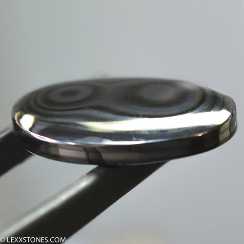 Authentic Crown Of Silver Plume Psilomelane Double Bulls Eye Cabochon Hand Crafted by Lexx Stones 25.5 Carats