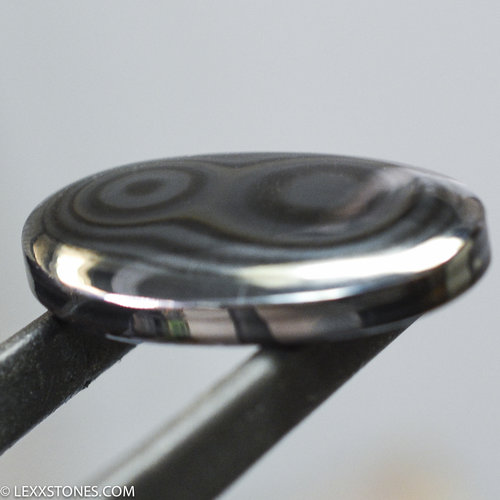 Authentic Crown Of Silver Plume Psilomelane Double Bulls Eye Cabochon Hand Crafted by Lexx Stones 25.5 Carats