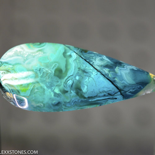 Old Stock Morenci Mine Druzy Gem Silica Chrysocolla Malachite Azurite Cabochon Hand Crafted By Lexx Stones 55 Carats