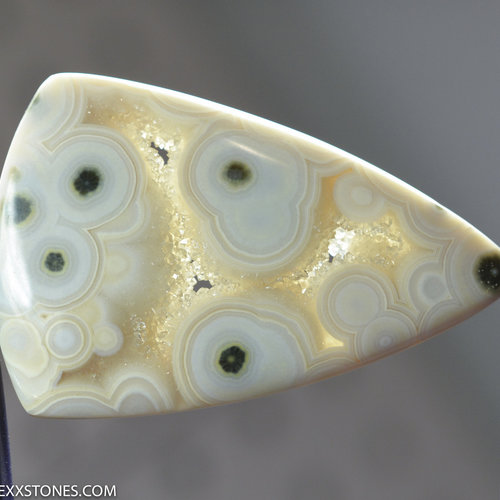 Rare Agatized Ghost White Botryoidal Ocean Jasper Gemstone Cabochon Hand Crafted By LEXX STONES 58 Carats