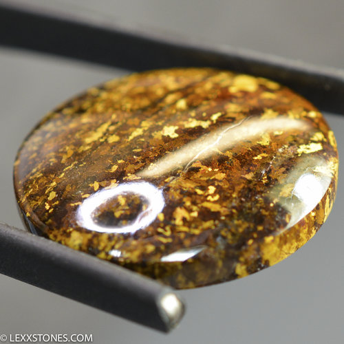 Chatoyant Golden Amphibolite  Gemstone Cabochon Hand Cut And Polished By LEXX STONES 38 Carats