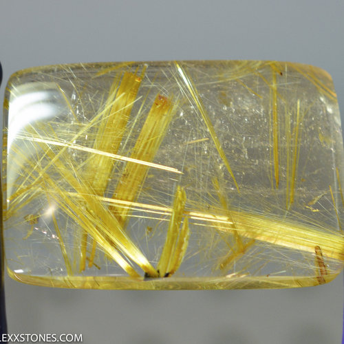 Golden Haystacks Criss Cross Natural Brazilian Rutilated Quartz Gemstone Cabochon Hand Crafted By LEXX STONES 93 Carats