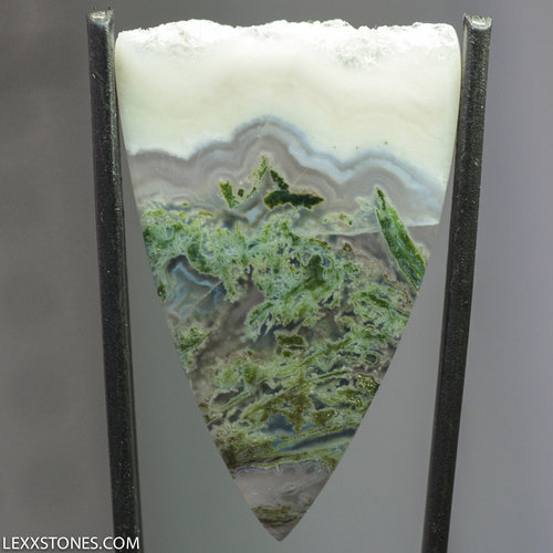 Old Stock Moss and Snow Horse Canyon Agate  Gemstone Cabochon Hand Crafted By Lexx Stones 72 Carats