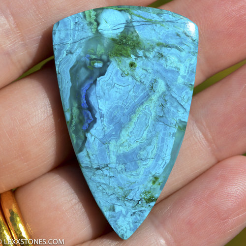 Old Stock Chrysocolla Malachite Azurite Inspiration Mine, Gila County, Arizona Cabochon Hand Crafted By Lexx Stones 43 Carats