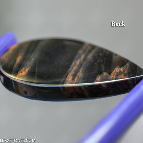 Mahogany 3D Ribbon Obsidian Gemstone Cabochon Hand Crafted By LEXX STONES 52 Carats