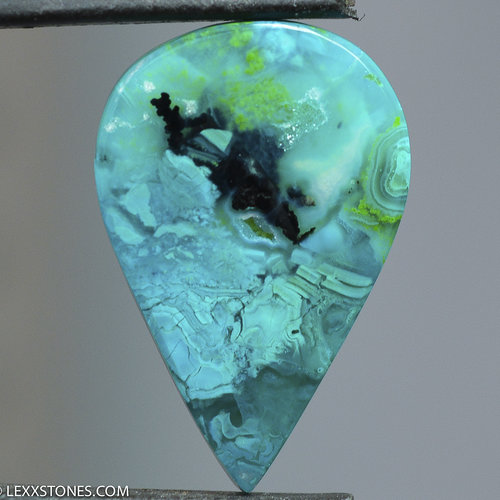 Old Stock Morenci Mine Druzy Gem Silica Chrysocolla Malachite Cabochon Hand Crafted By Lexx Stones 23 Carats