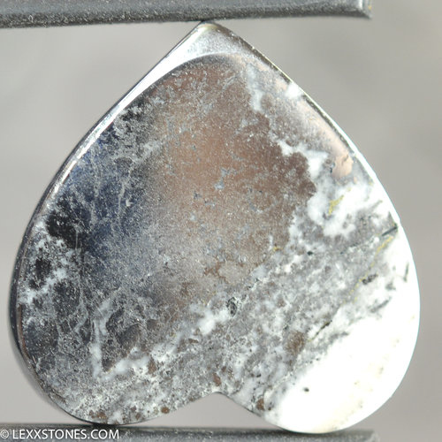 Rare Native Silver In Cobaltite Gemstone Heart Cabochon Hand Crafted by Lexx Stones 83 Carats