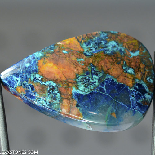 Super Colorful Quantum Quattro Silica Namibian Shattuckite Chrysocolla Malachite Cuprite Gemstone Cabochon Hand Crafted By Lexx Stones 93.5 Carats