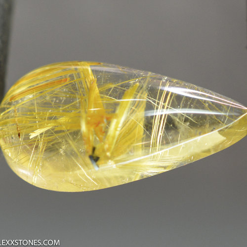 Natural Brazilian Rutilated Quartz Gemstone Cabochon Hand Crafted By LEXX STONES 11 Carats