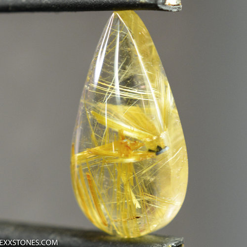 Natural Brazilian Rutilated Quartz Gemstone Cabochon Hand Crafted By LEXX STONES 11 Carats