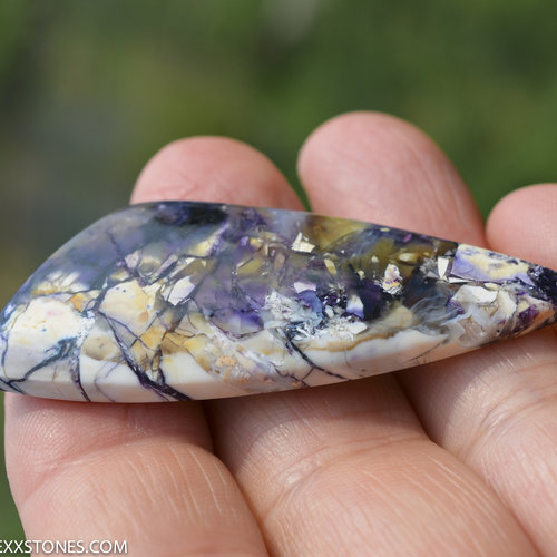 Purple Bertrandite Tiffany Stone Gemstone Cabochon Hand Crafted By LEXX STONES 65 Carats