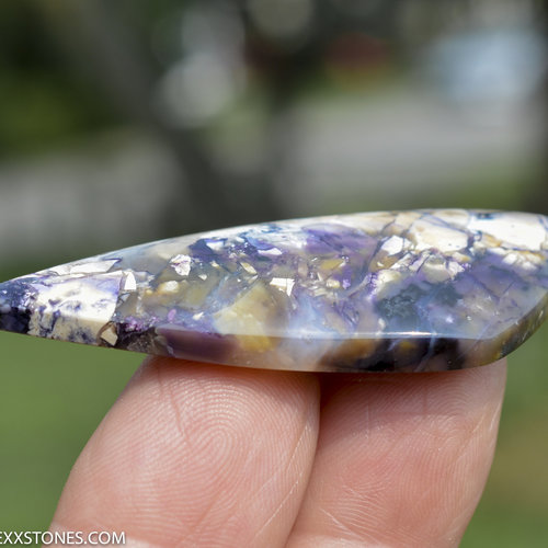 Purple Bertrandite Tiffany Stone Gemstone Cabochon Hand Crafted By LEXX STONES 65 Carats