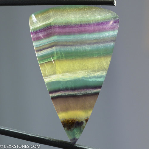 Colorful Banded Argentine Rainbow Fluorite Cabochon Hand Crafted by Lexx Stones 109 Carats