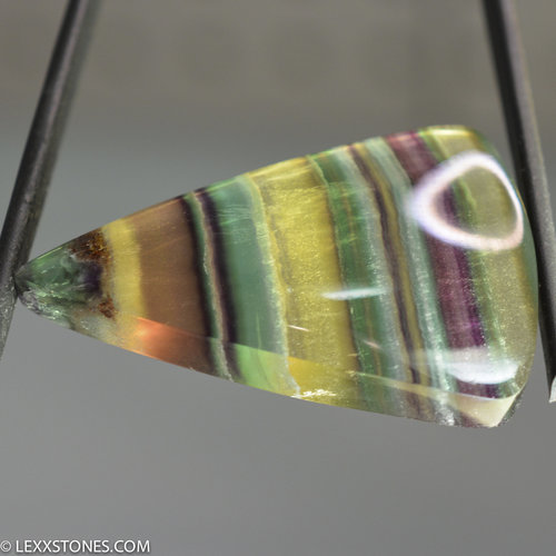 Colorful Banded Argentine Rainbow Fluorite Cabochon Hand Crafted by Lexx Stones 109 Carats