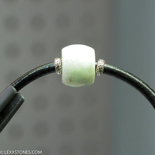 Burmese Jadeite Jade Barrel Bead Gemstone Bali Bracelet Hand Crafted By LEXX STONES