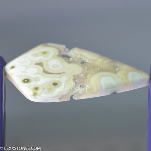 Rare Agatized Ghost White Botryoidal Ocean Jasper Gemstone Cabochon Hand Crafted By LEXX STONES 56 Carats