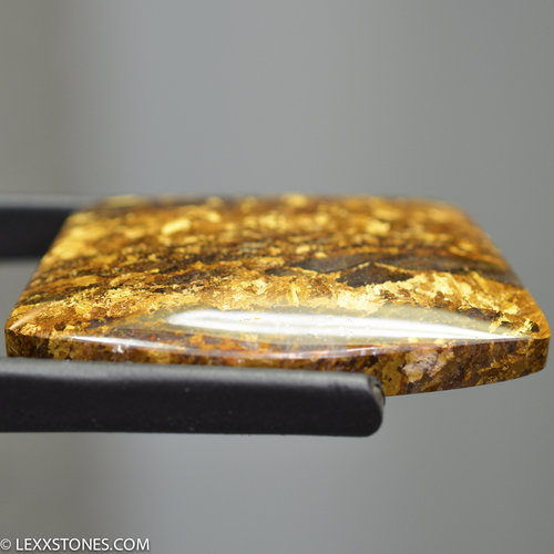 Chatoyant Golden Amphibolite Gemstone Cabochon Hand Cut And Polished By LEXX STONES 47 Carats