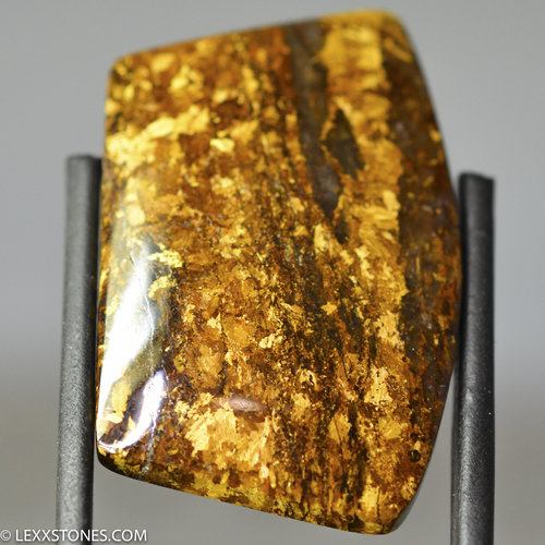 Chatoyant Golden Amphibolite Gemstone Cabochon Hand Cut And Polished By LEXX STONES 47 Carats