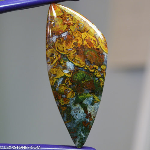 Colorful Indonesian Agate Gemstone Cabochon Hand Crafted By Lexx Stones 89 Carats