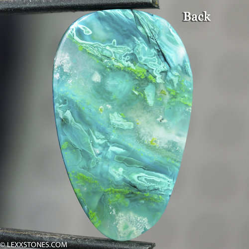 Old Stock Morenci Mine Druzy Gem Silica Chrysocolla Malachite Plume Cabochon Hand Crafted By Lexx Stones 45 Carats