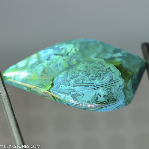 Old Stock Morenci Mine Druzy Gem Silica Chrysocolla Malachite Plume Cabochon Hand Crafted By Lexx Stones 65 Carats
