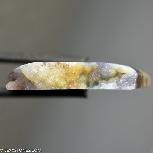 Rare Cady Mountains Raspberry Angel Wing Plume Druzy Agate Gemstone Cabochon Hand Crafted By Lexx Stones 41.5 Carats