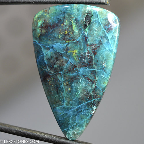 Spiderweb Chrysocolla Gemstone Cabochon Hand Crafted By Lexx Stones 50 Carats