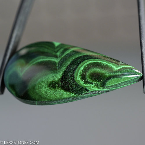 Vibrant Trippy Congo Malachite Gemstone Cabochon Hand Crafted By Lexx Stones 71 Carats