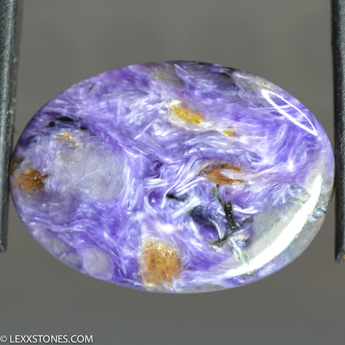 Rare High Grade Silky Chatoyant Siberian Charoite Tinaksite Gemstone Cabochon Hand Crafted by LEXX STONES 31 Carats